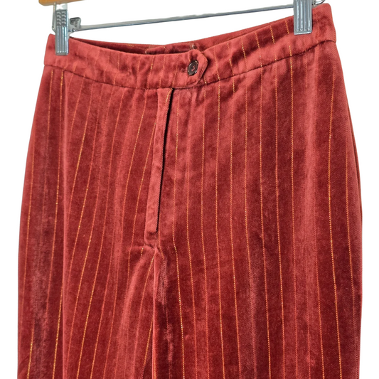 Vintage 90's Orange Velvet Trousers - Size Small