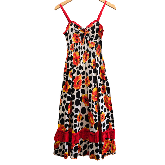Vintage 90's 100% Cotton Floral Dress - size S (W39)