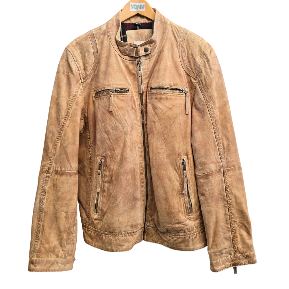 Retro Genuine Leather Jacket  - Size XL (W42)