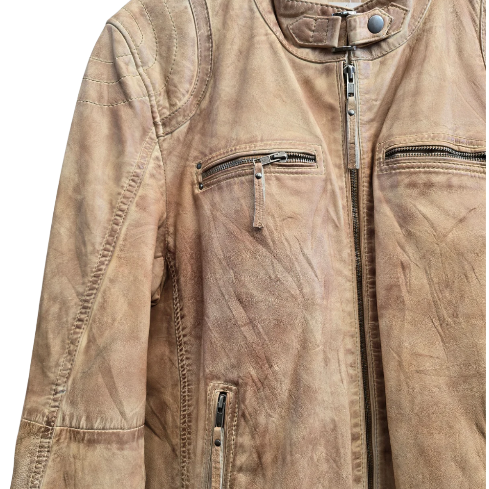 Retro Genuine Leather Jacket  - Size XL (W42)