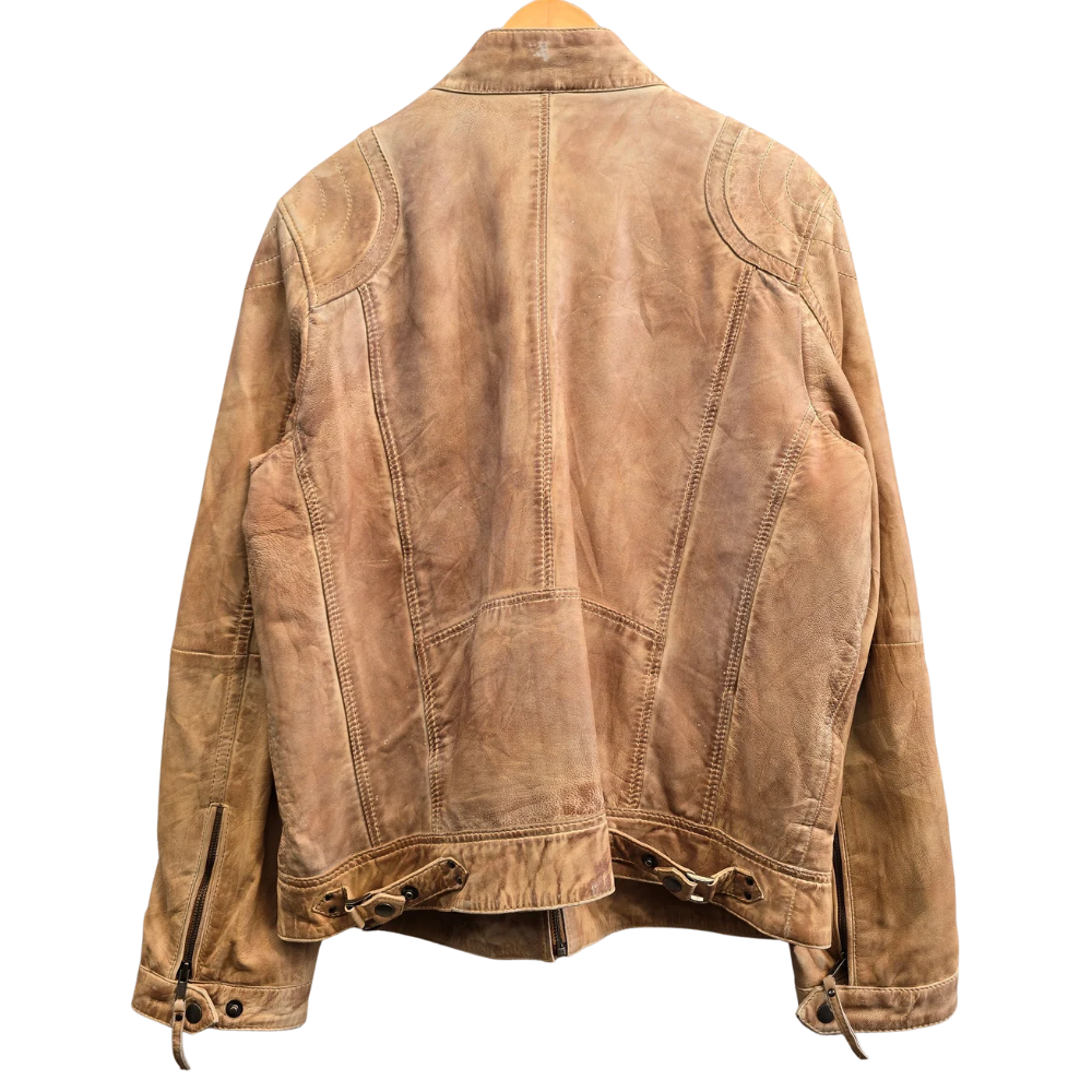 Retro Genuine Leather Jacket  - Size XL (W42)