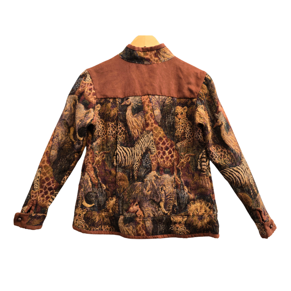 Vintage Safari Print Tapestry Jacket- Size S (W44)
