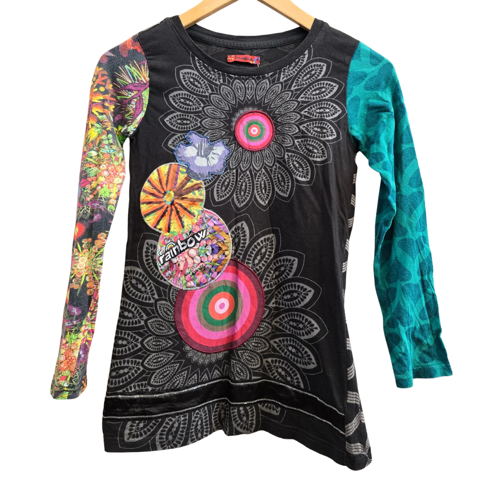 Retro Y2K Desigual Long Sleeve Tee - Size XS (W46)