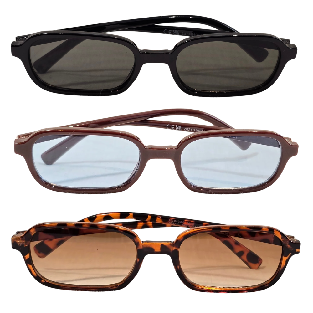 Unisex Slender Rounded Rectangular Fashion Sunnies