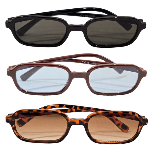 Unisex Slender Rounded Rectangular Fashion Sunnies