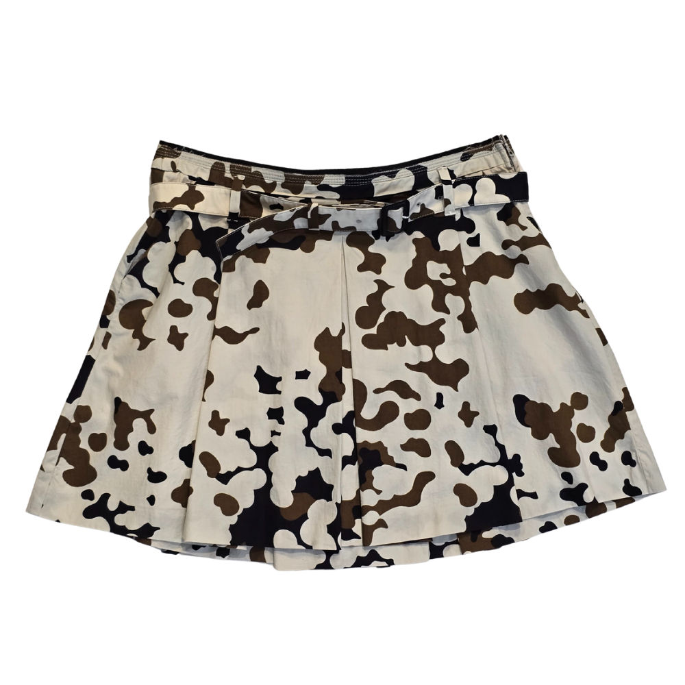 PRADA Made In Italy Camo / Cow Print Mini Skirt