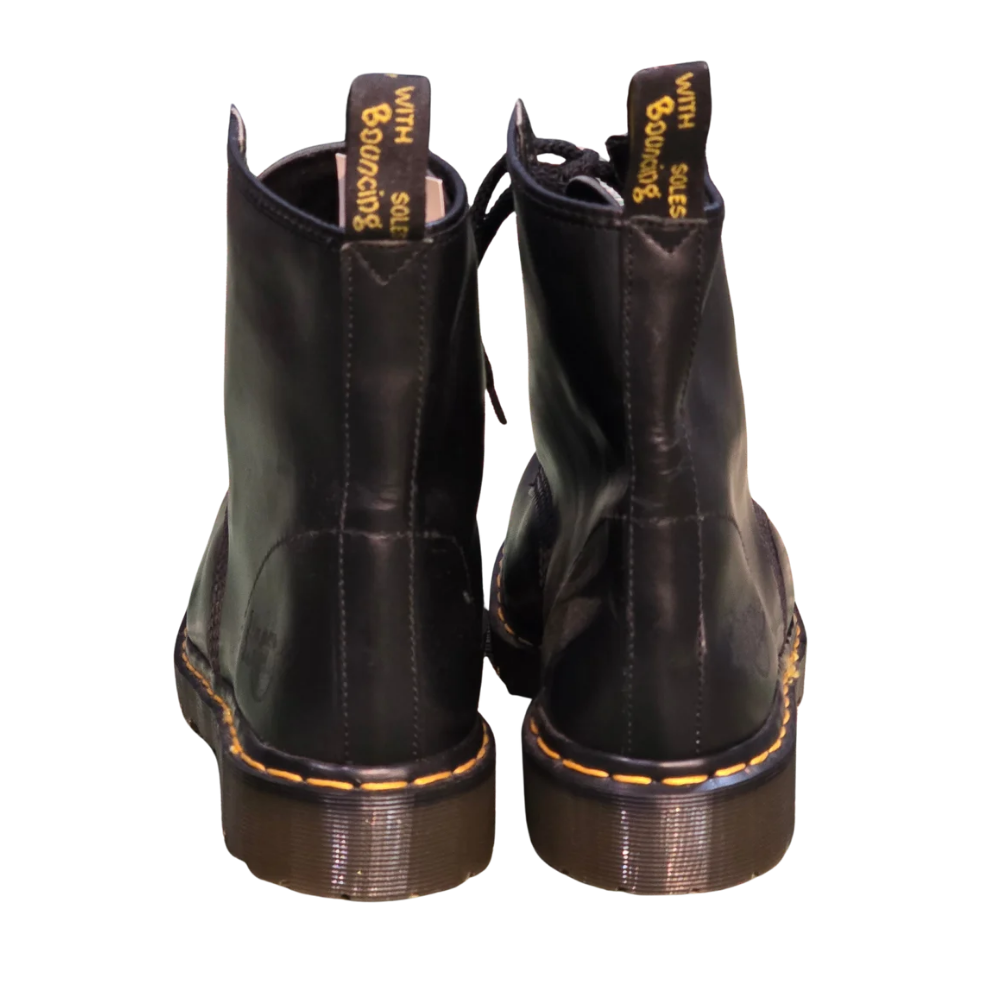 Steel Toe Black Leather Dr Martens - Size UK10