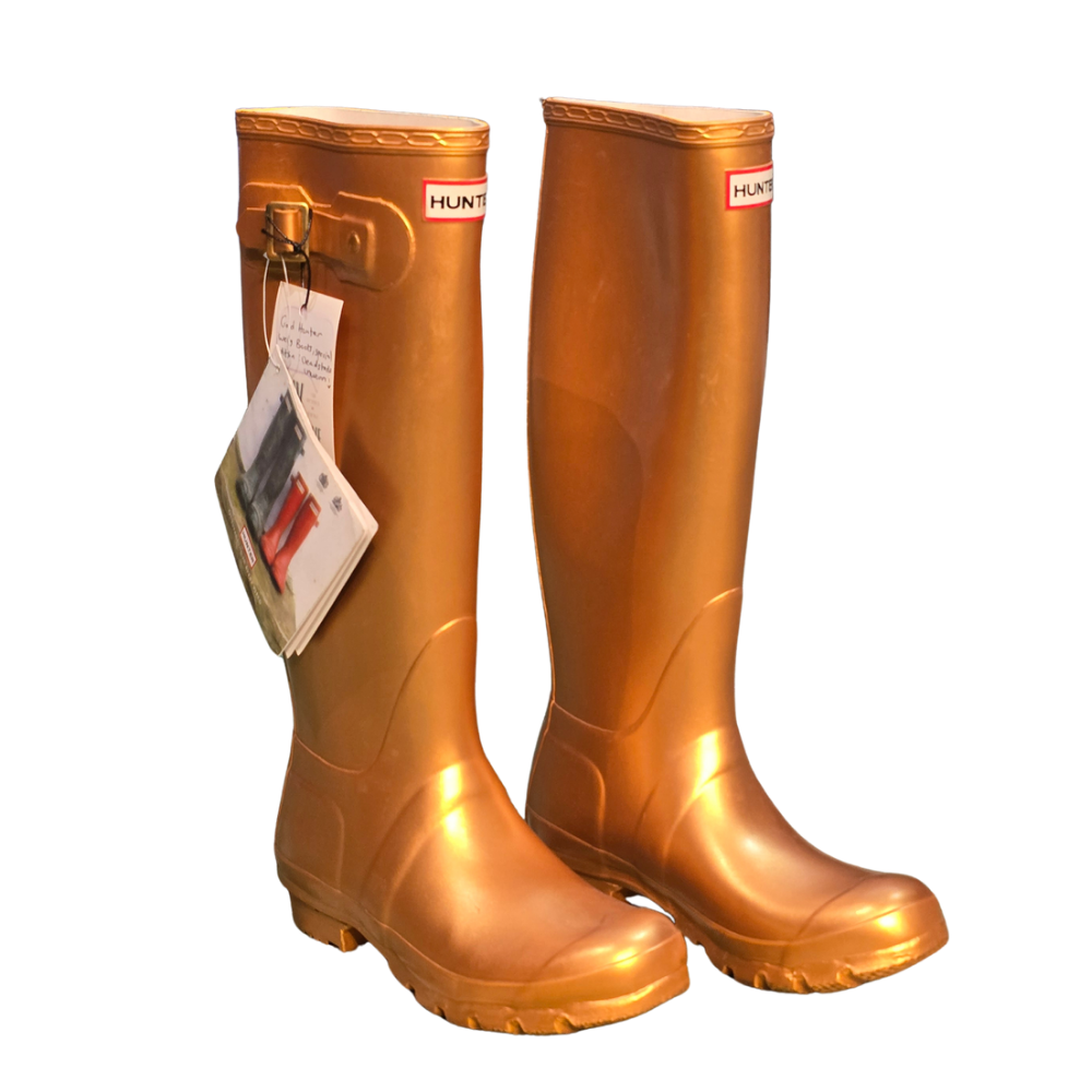 Gold Special Edition Hunter Welly Boots (Deadstock/ Unworn) - Size UK4