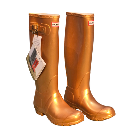 Gold Special Edition Hunter Welly Boots (Deadstock/ Unworn) - Size UK4