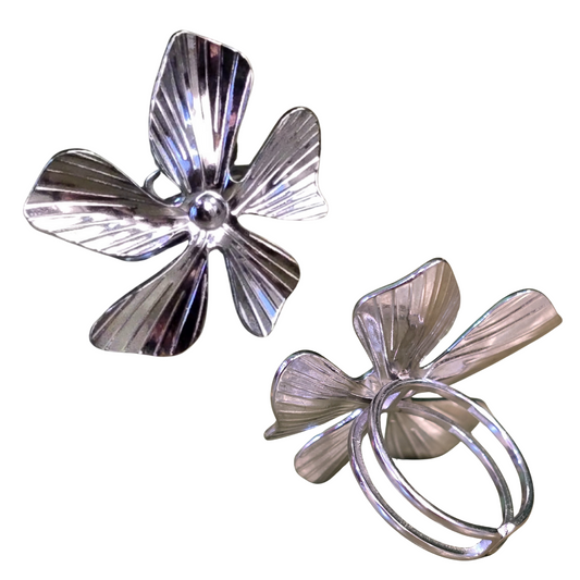 Stainless Steel Flower Ring