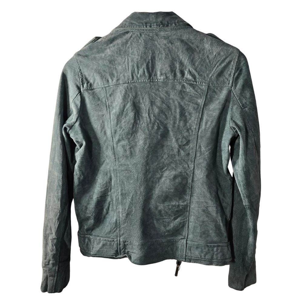 Blue Suede 'biker' Style Jacket (W13)