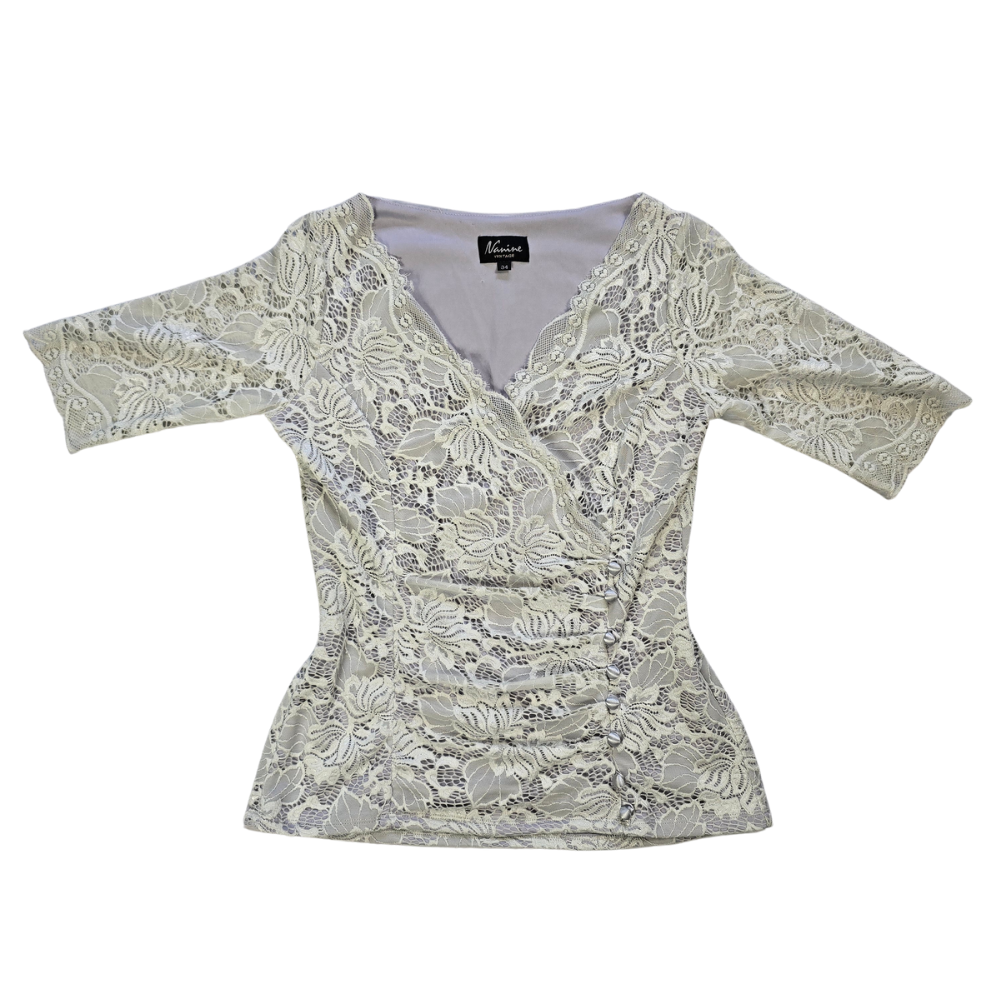 Vintage Detailed Lace Top - Size 34