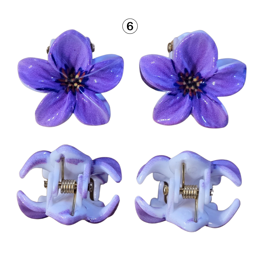 2 Mini Flower Claw Hairclips