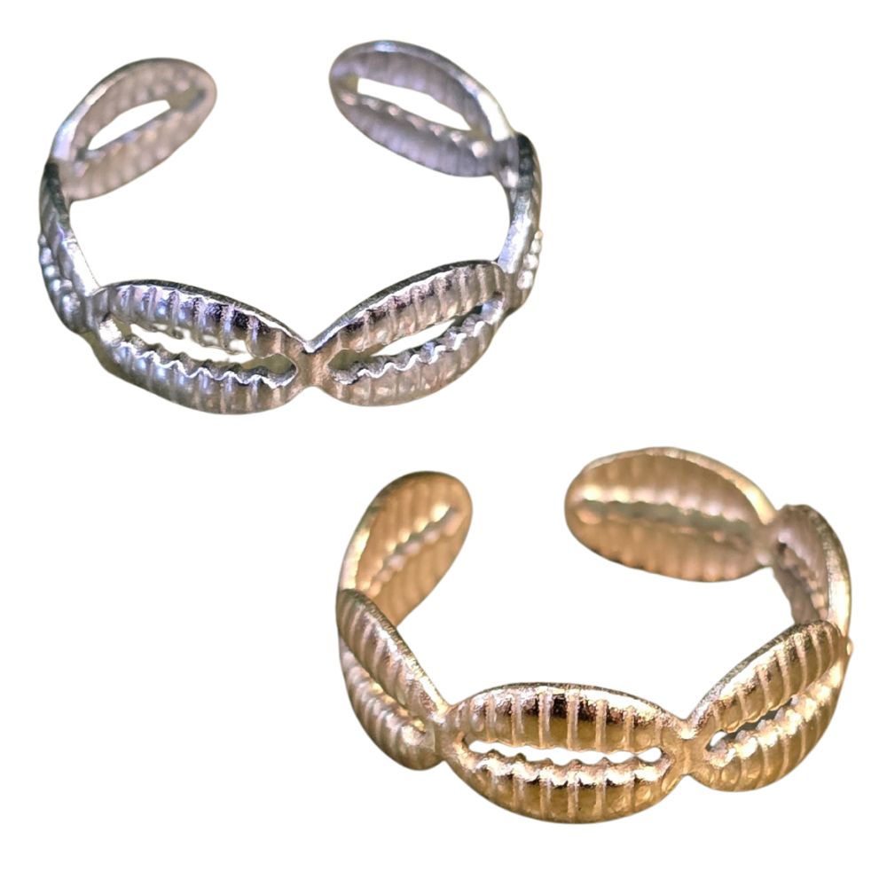 Stainless Steel Cowrie Shell Ring