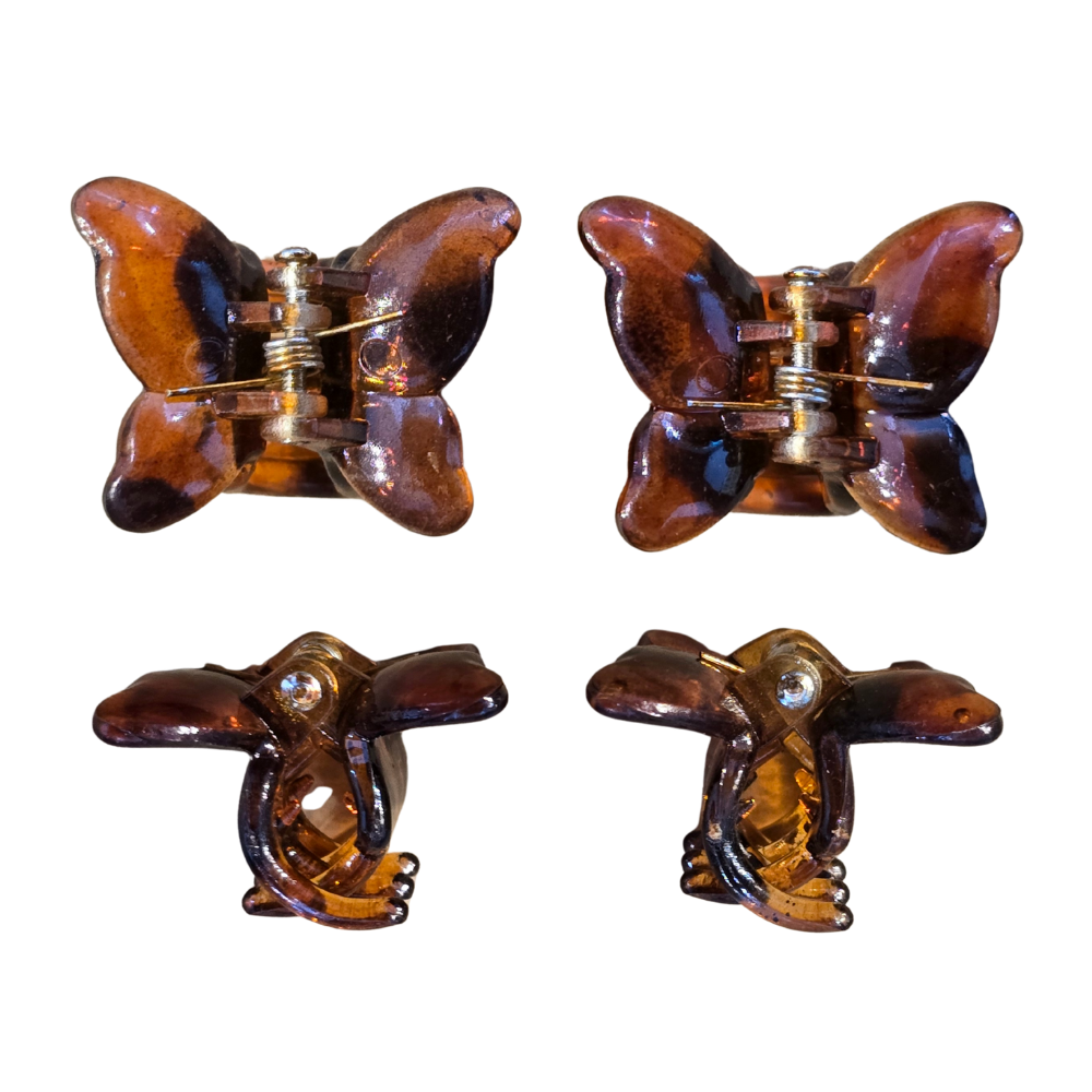 2 Mini Butterfly Hairclips