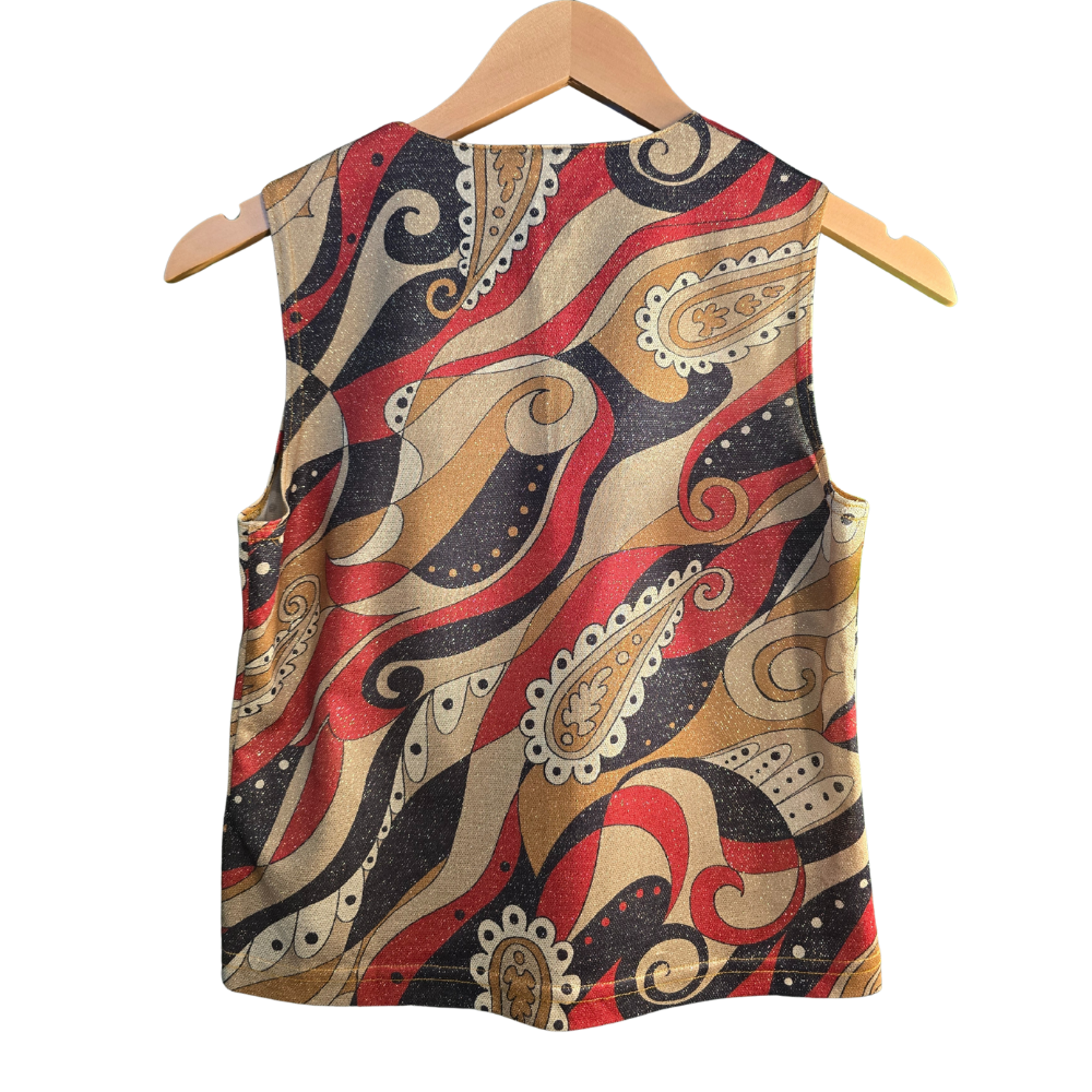 90s Funky Pattern Glitter Crop Top