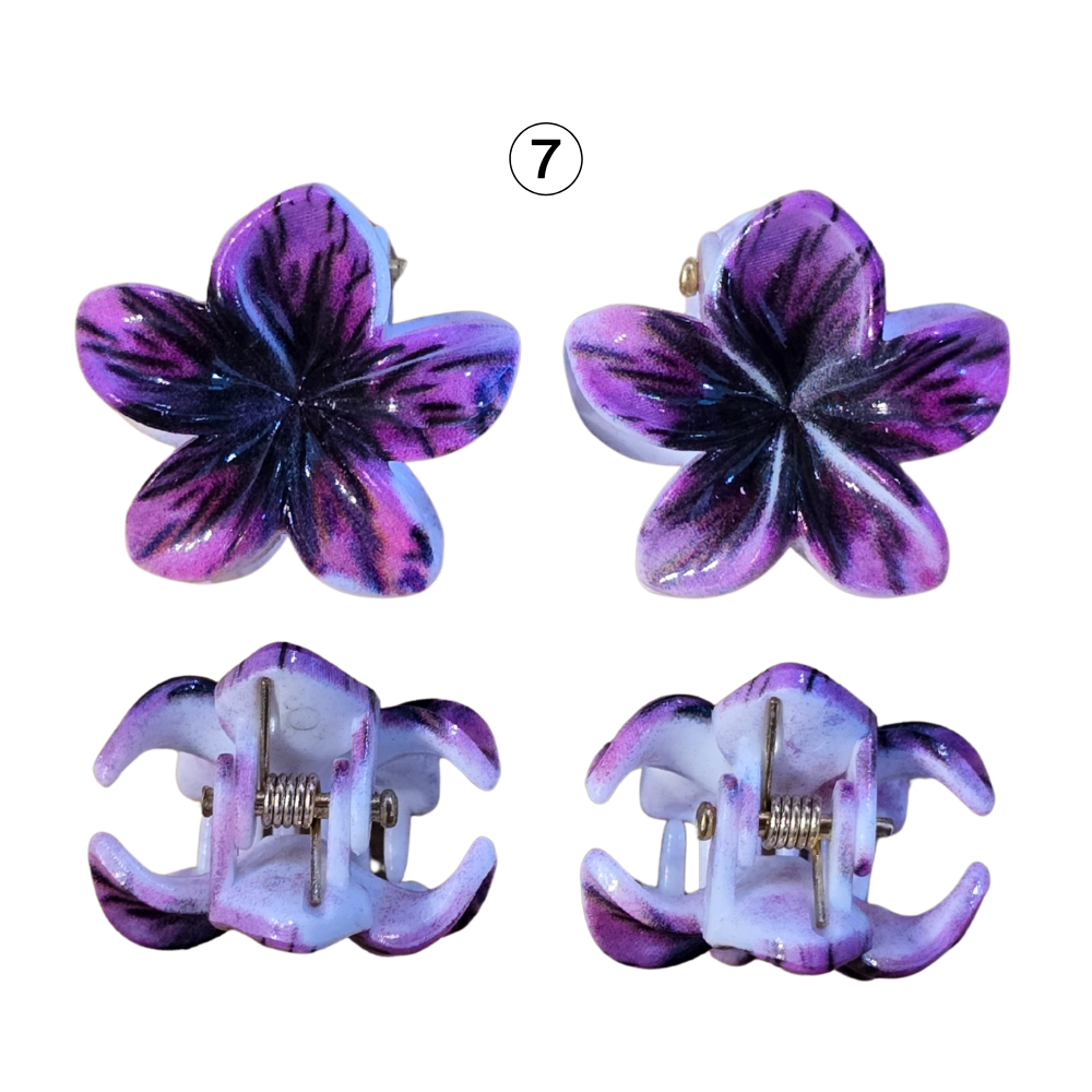 2 Mini Flower Claw Hairclips