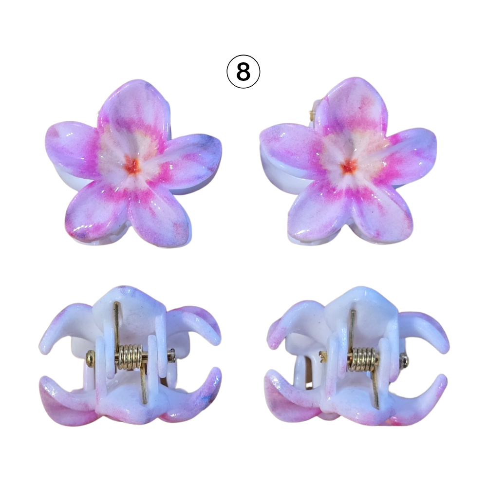 2 Mini Flower Claw Hairclips