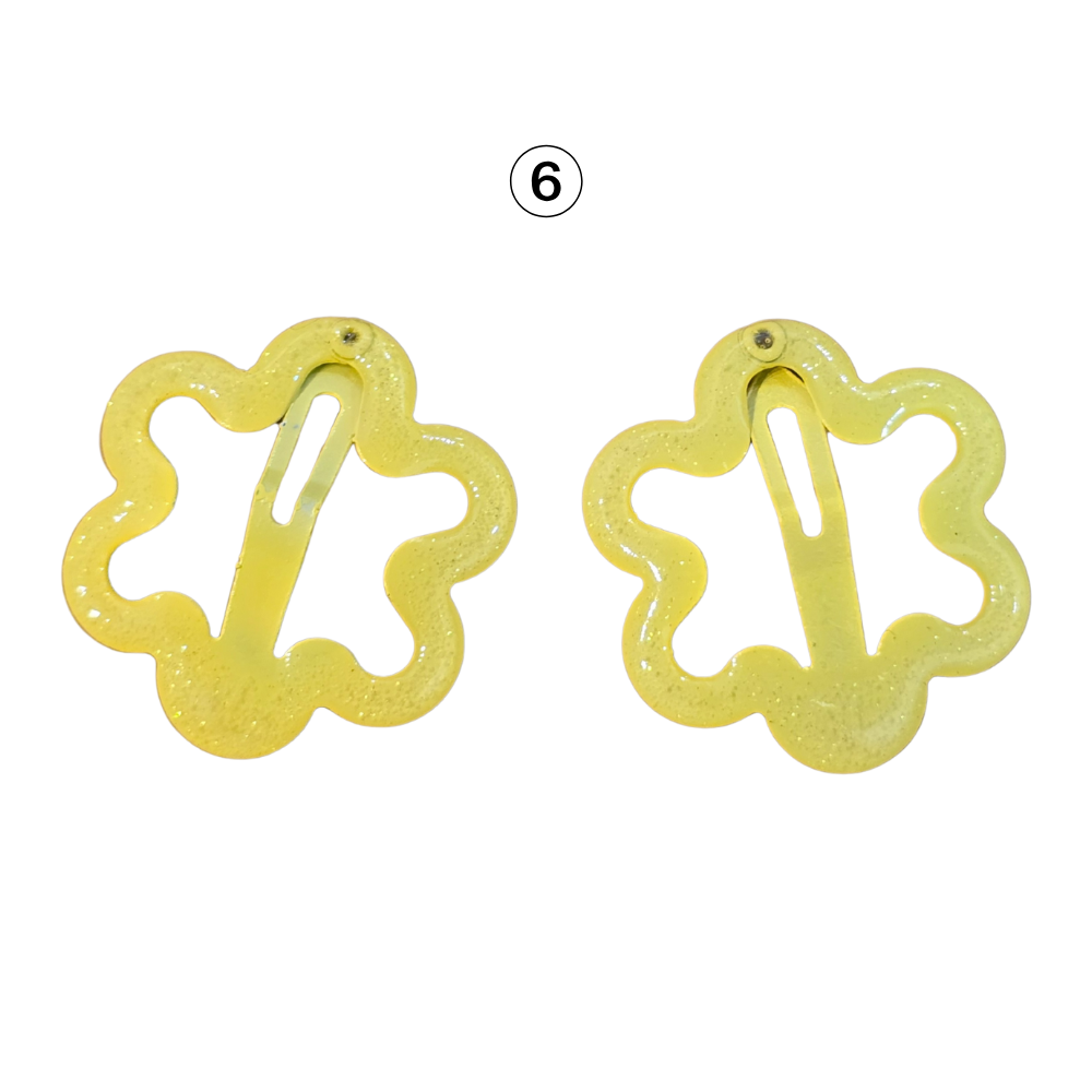 2 Mini Flower Glitter Hairclips