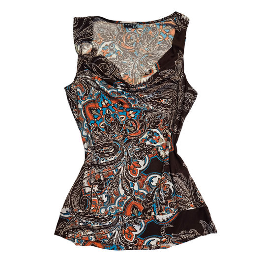 Retro / 2000s Pattern Cowl Neck Summer Top