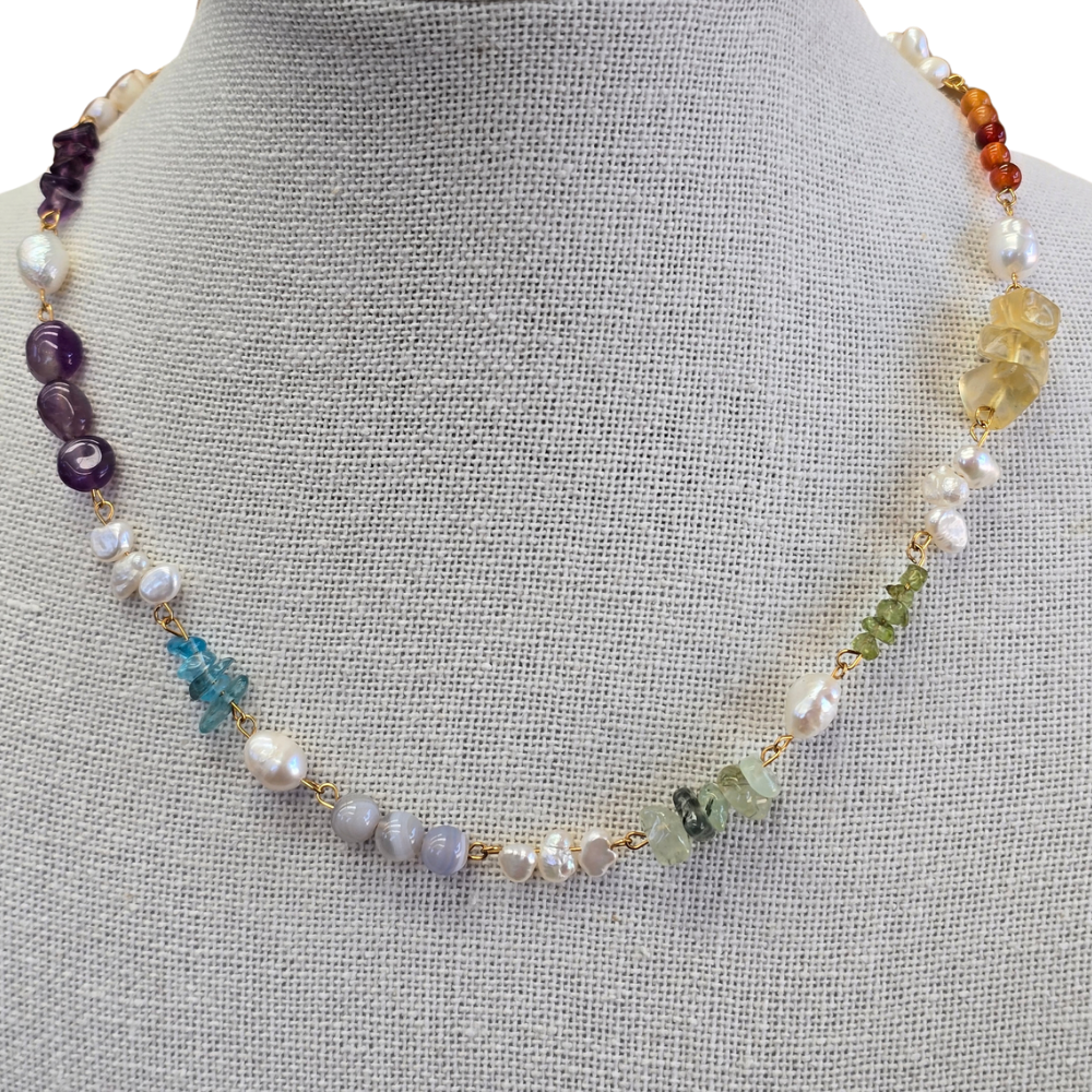 Handmade with Love Rainbow Crystal Necklace - One Of A kind