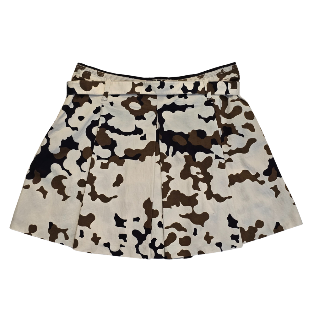 PRADA Made In Italy Camo / Cow Print Mini Skirt