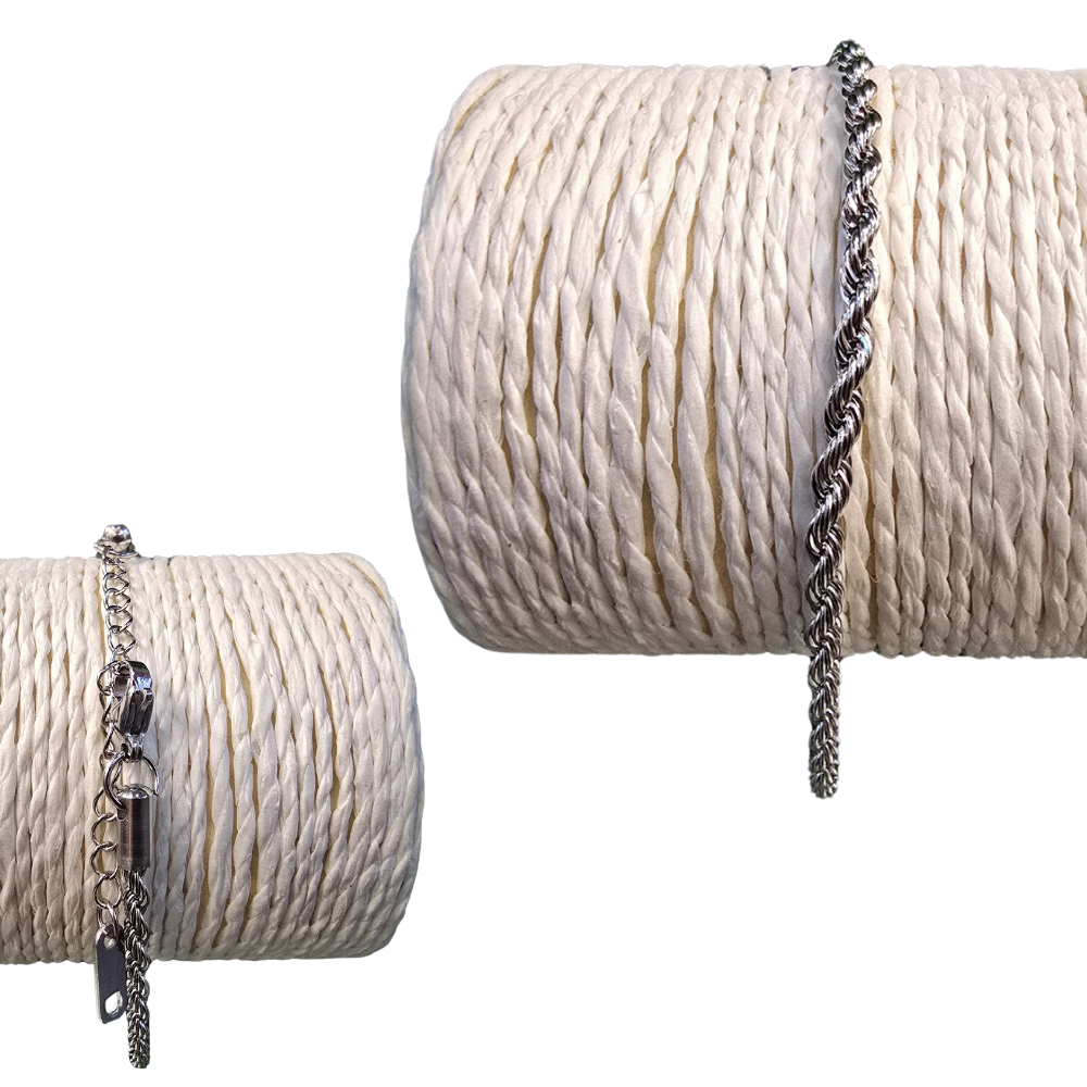 Stainless Steel Twisted Chain Bangle