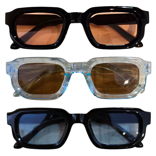 Cool Colour Block Unisex Rectangle Sunglasses