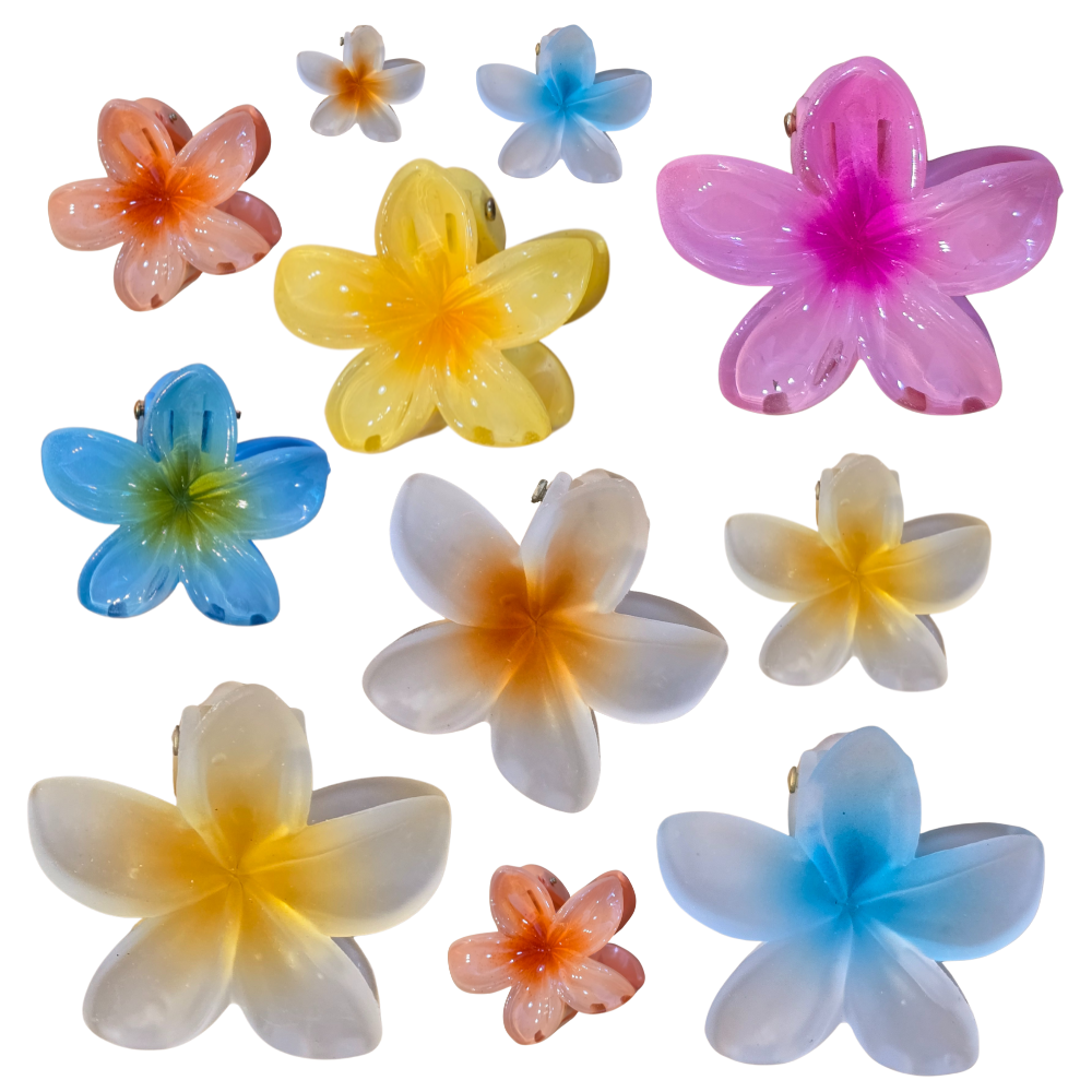 2 Medium Flower Claw Hairclips