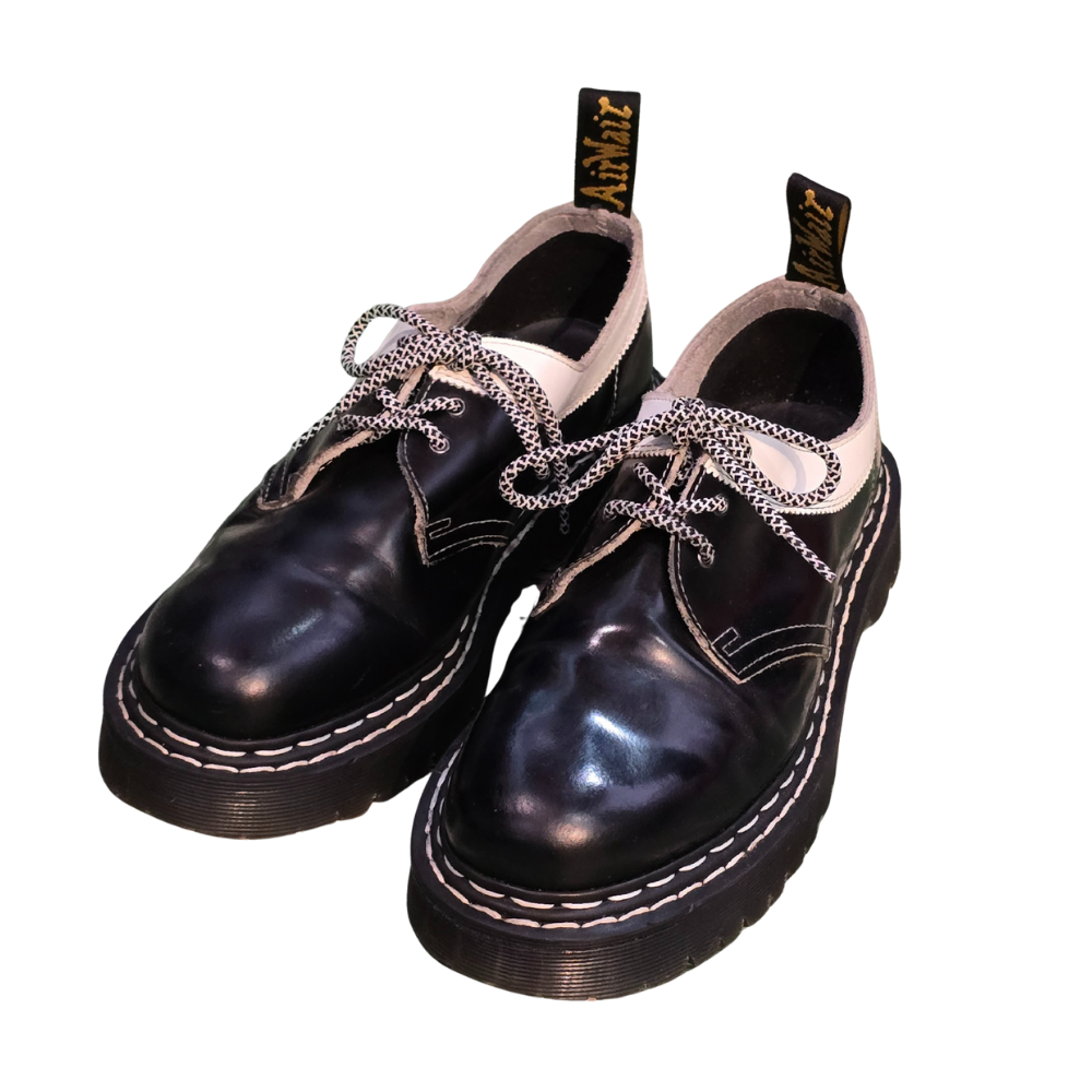 Black & White Leather Oxford Dr Martens UK7