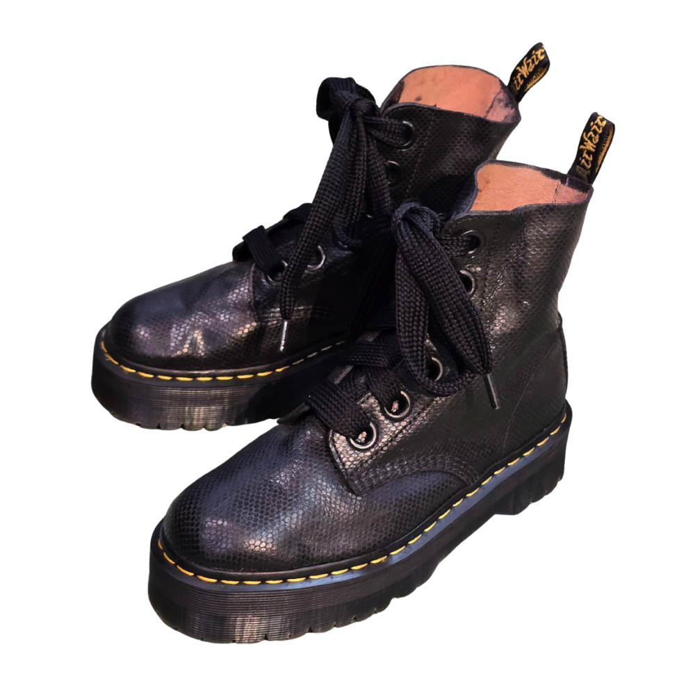 Black Textured Leather Jadon Dr Martens UK7