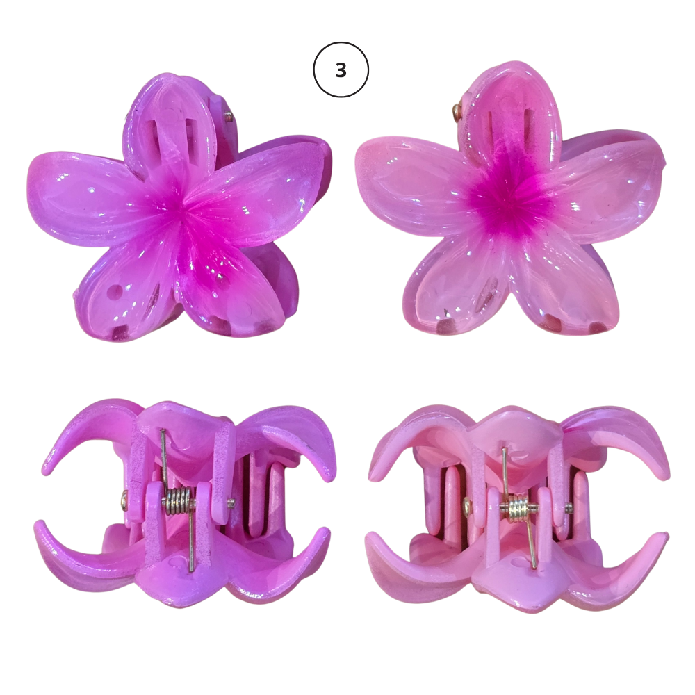 2 Medium Flower Claw Hairclips