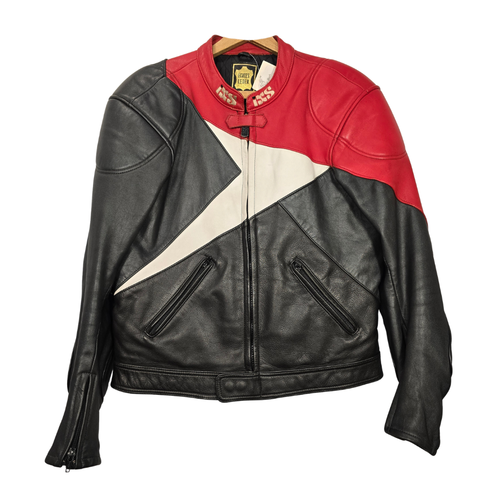 Vintage 80's Leather Biker Jacket  - Size M/L (W40)