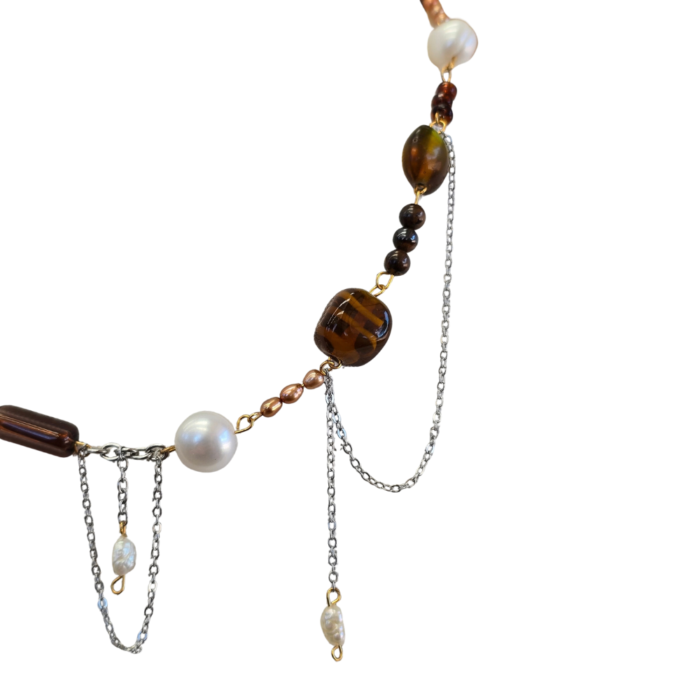 Handmade with Love Neutrals Whimsical Style - One Of A kind Necklace