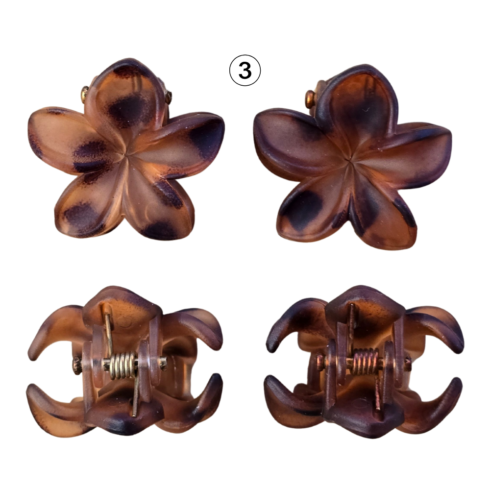 2 Mini Flower Claw Hairclips