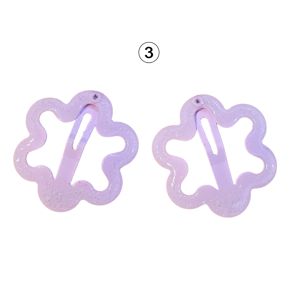 2 Mini Flower Glitter Hairclips