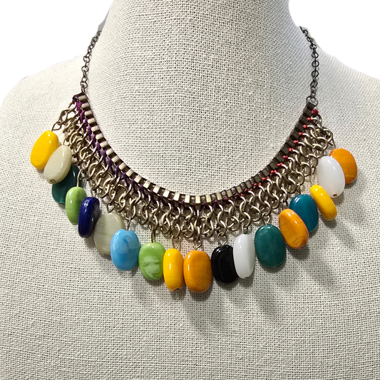 1980's Vintage Chunky Statement Choker Necklace (W23)