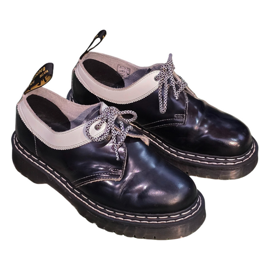 Black & White Leather Oxford Dr Martens UK7