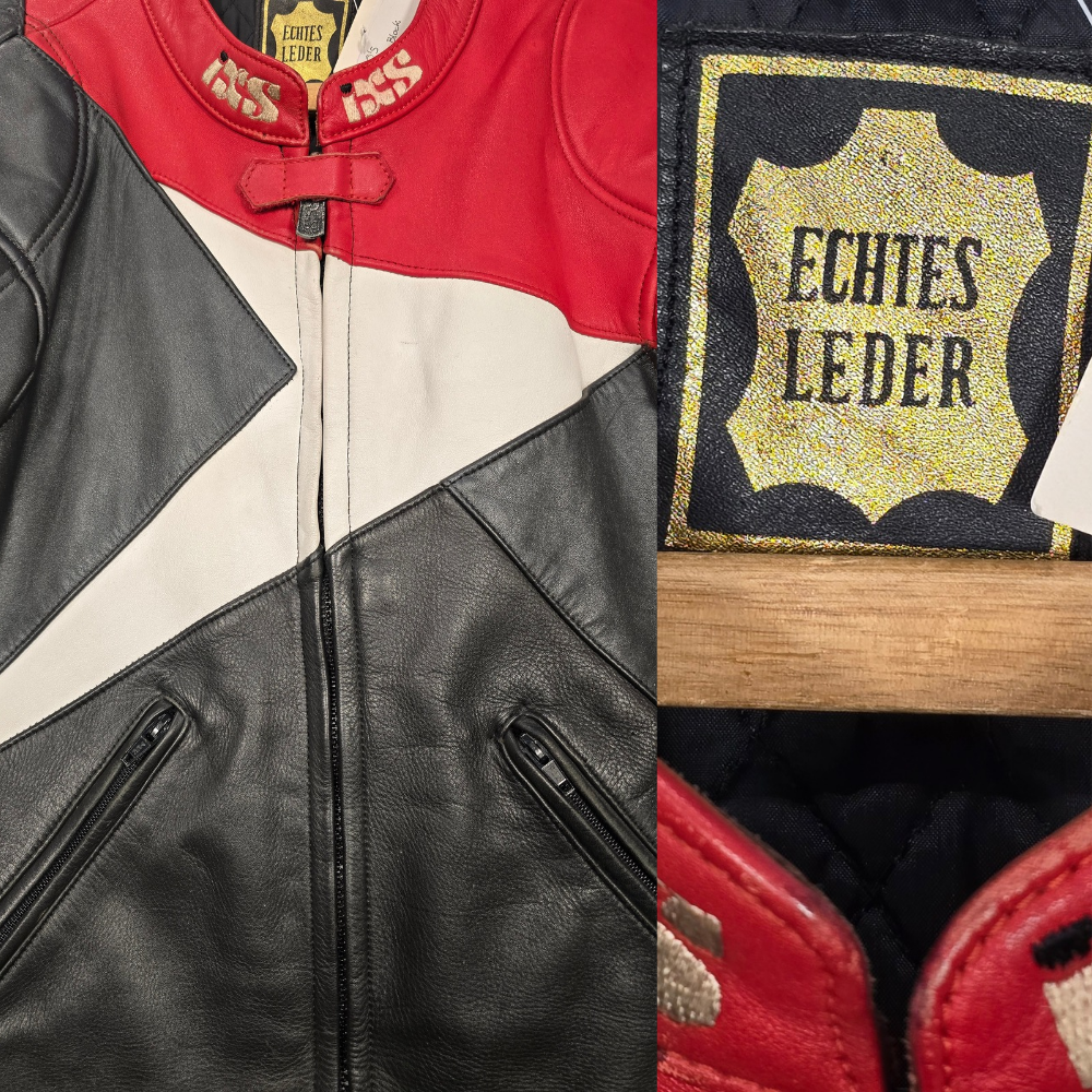 Vintage 80's Leather Biker Jacket  - Size M/L (W40)