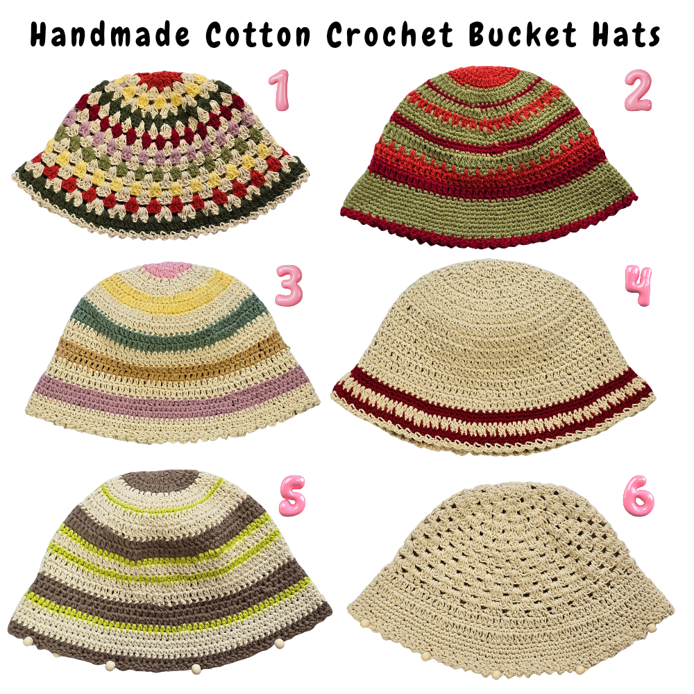 Handmade 100% Cotton Crochet Bucket Hats