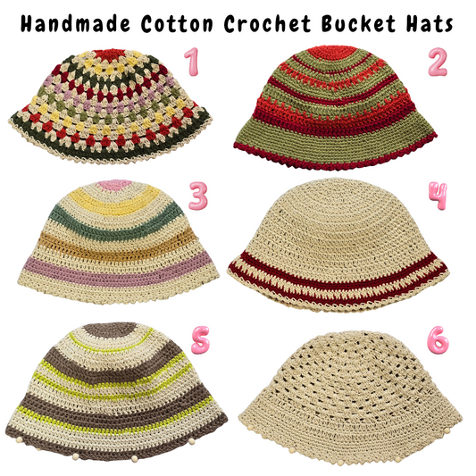 Handmade 100% Cotton Crochet Bucket Hats