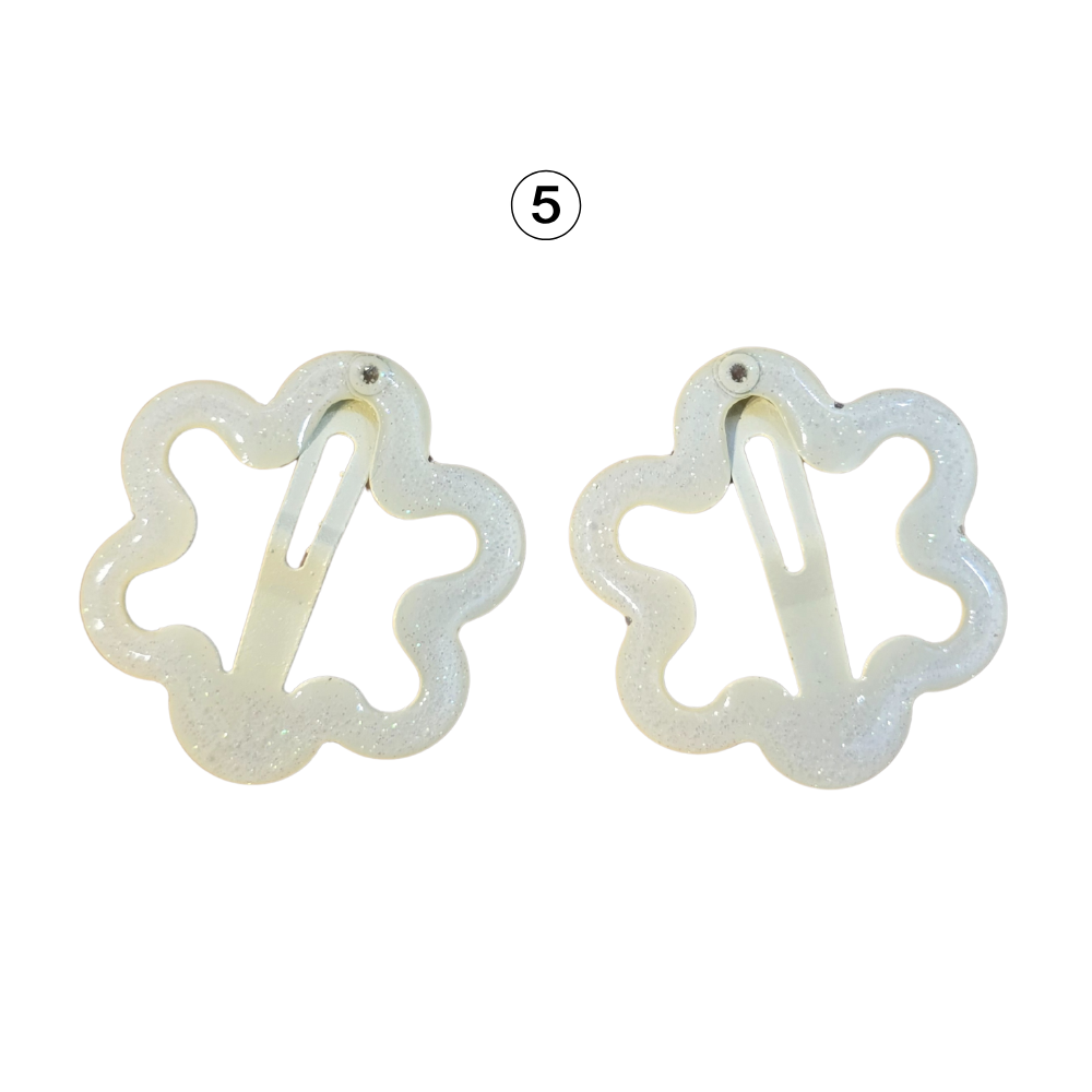 2 Mini Flower Glitter Hairclips