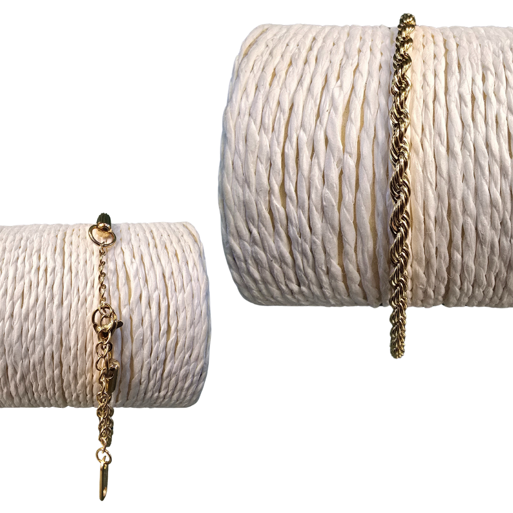 Stainless Steel Twisted Chain Bangle