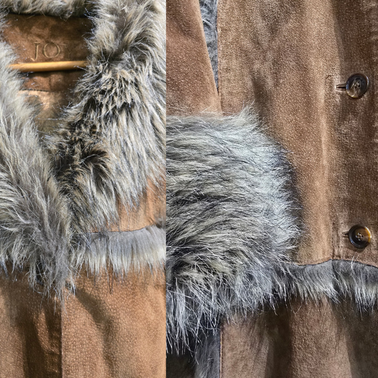 Vintage Suede Coat + Fluffy Details (W9)