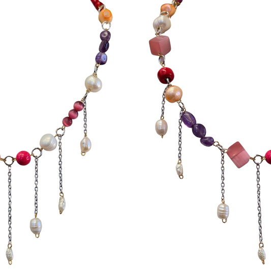 Handmade with Love Pinky Whimsical Style - One Of A kind Necklace