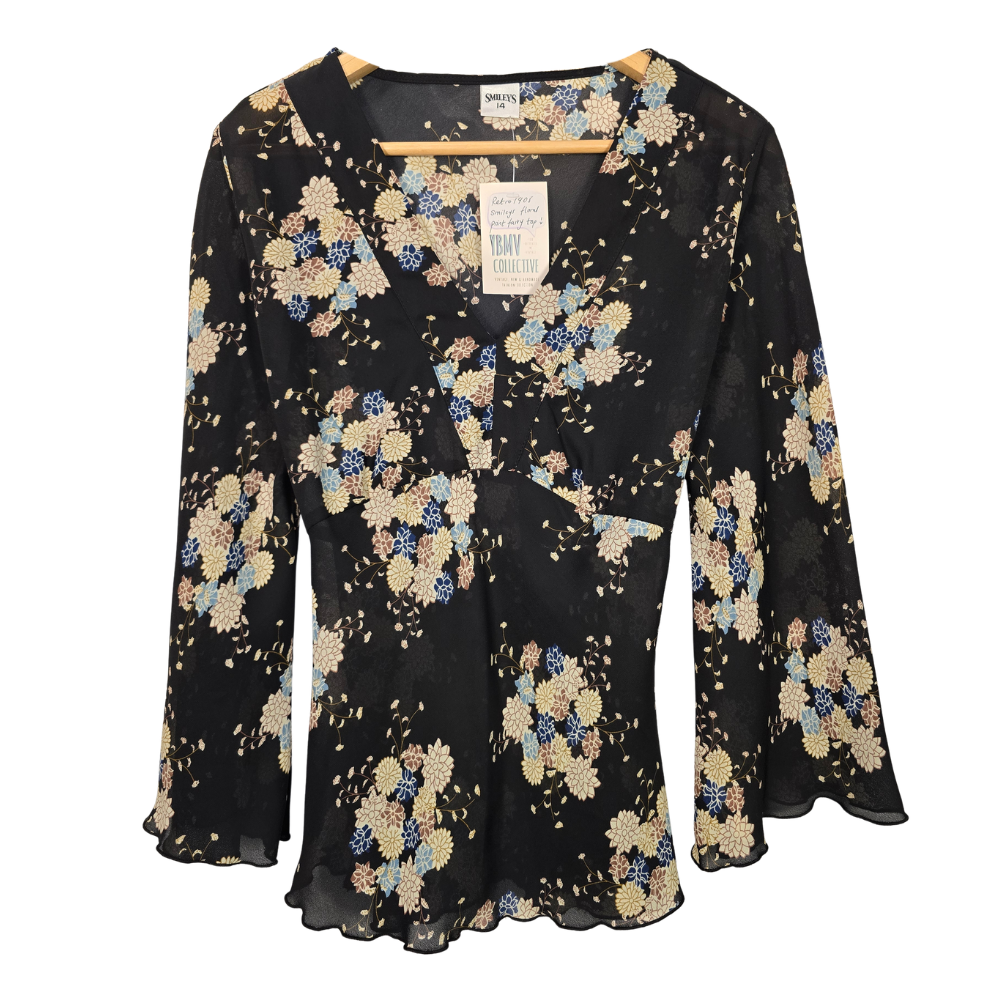 Retro 90's Floral Print Fairy Top (W33)