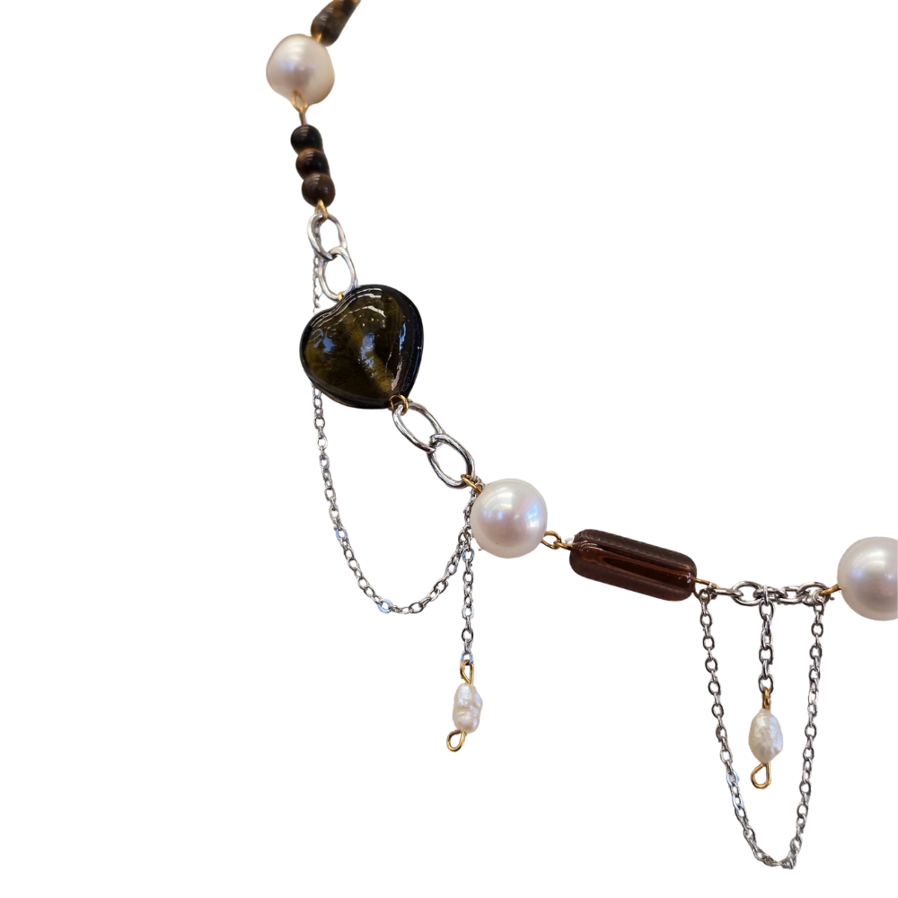 Handmade with Love Neutrals Whimsical Style - One Of A kind Necklace